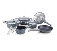 Batterie de cuisine - ROYALTY LINE - Effet pierre - 10 pièces - Anti-adhésif - Compatible induction