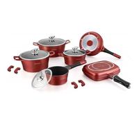 Batterie de cuisine - ROYALTY LINE - Effet pierre - 15 pièces - Anti-adhésif - Compatible induction