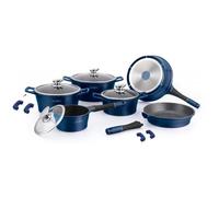 Batterie de cuisine - ROYALTY LINE - Effet pierre - 17 pièces - Anti-adhésif - Compatible induction