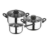 Batterie de cuisine - San Ignacio - Acier inoxydable - 5 pièces - Couvercle en verre avec soupape de sécurité