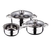 San Ignacio Cassel Batterie de cuisine induction 5 pcs acier inoxydable: seau Ø16x7,5 casseroles Ø18x8,5 et Ø20x9,5 cms