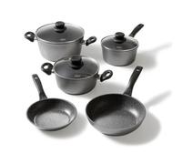 Batterie de Cuisine - STONELINE - 8 pcs - Revêtement Antiadhésif - Compatible Induction - Couvercles en Verre