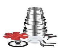 Tefal Ingenio Batterie cuisine 20 pcs, Poêles, Casseroles, Wok, Sauteuse, Couvercles, Poignées amovibles, Induction, Acier inoxydable, Compatible lave-vaisselle, Garantie 5 ans, Emotion L897SJ04