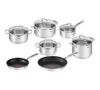 Batterie de cuisine - TEFAL - Duetto G732SC55 - 12 pièces - Acier inoxydable - Antiadhésif Titanium 2x