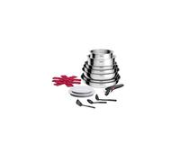 Tefal Ingenio Cook Eat, Batterie de Cuisine 15 Pièces, Inox, Compatible Tous Feux dont Induction
