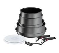 Batterie de cuisine - TEFAL - Ingenio Daily Chef On - 10 pièces - Poignée amovible - Antiadhésif Noir