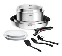 Tefal Ingenio Batterie de cuisine 10 pcs, Poêles, Casseroles, Couvercles hermétiques, Poignée amovible, Induction, Acier inoxydable, Empilable, Antiadhésif, Compatible lave-vaisselle, Emotion L8971S04