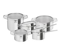 Batterie de cuisine - TEFAL - Nordica - 10 pièces - Acier inoxydable - Couvercles tamisants