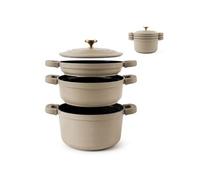 Batterie Cuisine Induction Empilable Antiadhésif Céramique sans PFOA 4 Pièces Briebe Totem 22 cm KB1208CM