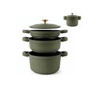 Batterie Cuisine Induction Empilable Antiadhésif Céramique sans PFOA 4 Pièces Briebe Totem 22 cm KB1208GRE