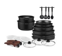 Batterie de cuisine - Tous feux dont induction - Arthur Martin - AM0530 - Aluminium - Anti-adhésif - 20 pièces - Poignée amovible