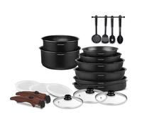 Batterie De Cuisine - Tous Feux Dont Induction - - Am0530 - Aluminium - Anti-Adhésif - 20 Pieces - Poignée Amovible