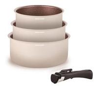 Batterie De Cuisine - Tous Feux Dont Induction - Arthur Martin - Am2655 - Set De 3 Casseroles -16-18-20 Cm + 1 Poignée Amovible