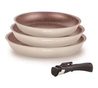 Arthur Martin Batterie AM4754 – 3 poêles 20/24/28cm + poignée amovible – Tous feux (dont induction)