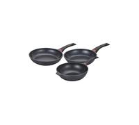 Batterie de cuisine - Tous feux dont induction - - Fonte d'aluminium - Anti-adhésif - 3 pieces - Noir