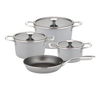 Batterie de cuisine - Tous feux dont induction - GSW - STRATOS - Acier émaillé - 7 pièces - Gris