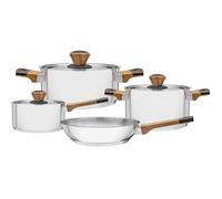 Batterie de cuisine - TRAMONTINA - Brava - 4 pièces - Acier inoxydable - Bakélite - Tous feux