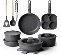 Batterie de Cuisine YASHE 20 Pcs - Poignées Amovibles - Induction - Gris