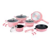 Batteries de cuisine - Royalty Line - Batterie de cuisine avec 17 pièces en aluminium - Tous feux DONT induction - Rose