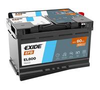 EL800 Exide Batterie Efb 80 Ah Voiture Start Stop 720A Allumage