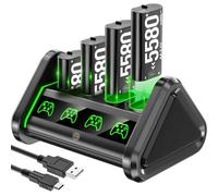Batterie de Manette Xbox pour Manette X-Box Series X/S/One Elite, 4 * 5580mWh Batterie Rechargeable Xbox, Batteries Rechargeables avec Station de Charge pour X-Box Series X/S/One Elite