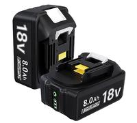 Batterie de rechange 18 V 8000 mAh pour 18 V BL1860B BL1860 BL1850B BL1850 BL1840B BL1835 BL1830 BL1815 LXT-400 194204-5 194205-3 avec LED Indien Kator (2 8,0 Ah)