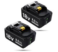 Batterie de rechange 18 V 8000 mAh pour BL1860B, BL1860, BL1850B, BL1850, BL1840B, BL1835, BL1830, BL1815, LXT-400, 194204-5, 194205-3, 8 Ah, grande capacité et lumière LED, 2 Pack batterie