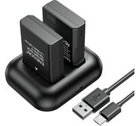 Batterie De Rechange (2 Paquets) Et Kit De Chargeur Rapide Pour Nikon En-El14/En-El14A Et Coolpix P7000, P7100, P7700, P7800 Dslr D3100, D3200, D3300, D3400, D5100, D5200, D5300, D5500, Df[Z7]