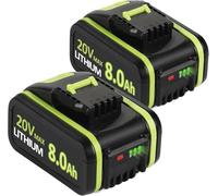 Batterie de Rechange 2X 8.0Ah/8000mAh WA3553/WA3551 pour Worx Outils électriques sans Fil 20 V WA3551 Worx WA3572 WA3553 WX390 WA3551 WX176 WX178 WU268 WX166.4 WX372.1 WX800 WG259E WA3760 WA3881