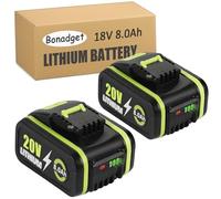 Batterie de Rechange 2X 8.0Ah/8000mAh WA3553/WA3551 pour Worx Outils électriques sans Fil 20V pour Worx WA3572 WA3553 WX390 WA3551 WX176 WX178 WU268 WX166.4 WX372.1 WX800 WG259E WA3760 WA3881