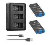 Batterie de rechange Max et chargeur USB rapide 3 canaux compatible avec GoPro MAX 360 Batterie et GoPro MAX ACDBD-001 ACBAT-001 - Batterie entièrement décodée