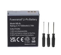 Batterie de rechange NB-6L 1000 mAh 3,7 V compatible avec Canon PowerShot D20, D10, SX170 IS, SX240 HS, SX260 HS, SX270 HS, SX275 HS, SX280 HS, SX510 HS, SX540 HS, SX600 HS, SX610 HS,SX7. Caméra 10 HS