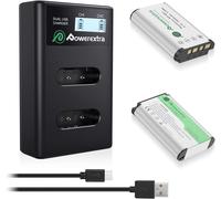 Batterie de Rechange NP-BX1 1600mAh 2 lot et Chargeur Double d`Affichage LCD avec USB pour NP-BX1 NP-BX1 M8 Cyber-Shot DSC-RX100 DSC-RX100 II DSC-RX100M Il