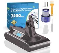 Batterie de rechange pour Dyson V10, 7200 mAh V10 Animal/Absolute/Motorhead SV12 V10 Fluffy Cordless Stick Vaccuum Cleaner avec 1 filtre et 3 vis incluses dans la livraison (ne convient pas au SV10)