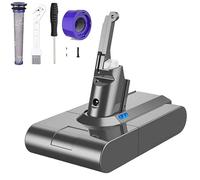 Batterie de rechange pour Dyson V8 SV10, capacité 6000mAh, 21,6V, 2 jeux de filtres inclus