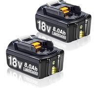 Batterie de Rechange pour Makita 18V: 2X 18V 8.0Ah Li-ION Batteries Compatible avec BL1860B BL1850B BL1860 BL1850 BL1830 BL1815 BL1835 BL1845 LXT-400 avec d'outil LED