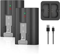Batterie de rechange pour sonnette vidéo, 3,65 V, lithium-ion, rechargeable, avec anneau vidéo Doorbell 2/3/3plus/4/Stick Up Cam (2/3Gen), caméra Spotlight Cam, 6040 mAh (2 batteries + station de