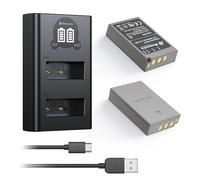 Batterie de Relacement et Chargeur USB Double avec Smart LCD Display pour Olympus BLS-5, BLS-50, PS-BLS5 et Olympus OM-D E-M10, Pen E-PL2, E-PL5, E-PL6, E-PL7, E-PM2, Stylus 1