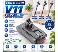 Batterie de remplacement 100 % compatible avec les aspirateurs sans fil Dyson V11 V15 25,2 V 6800 mAh Li-Ion, compatible avec les modèles V11 Absolute Extra, Torque Drive Extra, Fluffy Extra, Animal,