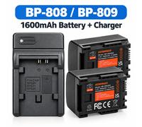 Batterie de remplacement 1600mAh BP-808 BP-809 7.4V Li-ion pour caméscope Canon VIXIA HF G10 G20 HF M31 M32 M41 M43 HF S10 S11 S21 3 Battery 1 Charger