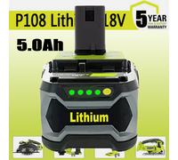 Ryobi Batterie lithium-ion One+ Plus RB18L50 P108 - 18 V 5 Ah - Lot de 2
