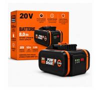 Batterie de Remplacement 20 V Max 8,0 Ah - Compatible avec WORX PowerShare WA3648 - Batterie Li-ION 144 Wh avec indicateur LED