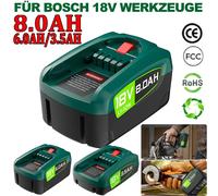 Batterie de remplacement 3.5/8.0Ah pour Bosch PBA, pour outils électriques Bosch PBA PSB PSR AL1880CV AL1810CV AL18815CV AL1830CV 2 PCS 3.5Ah