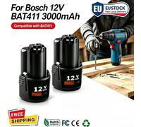 Batterie de remplacement 3000 mAh pour Bosch BAT411, 12 V, pour les outils électriques Bosch BAT411, BAT412A, BAT414, BAT412, D-70745GOP. 2pcs 3.0Ah 1Charger