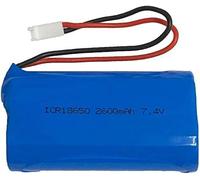 Batterie De Remplacement 7.4V 2600mAh 2 Cellules Lithium-ION 18650 19 24Wh avec Connecteurs MTA-100 À 2 Broches