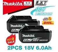 Batterie de remplacement au lithium 100% authentique 18V Makita 6Ah pour Makita BL1840 BL1830B BL1850B BL1850 BL1860 BL1815 2PCS 6.0Ah