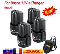 Batterie de remplacement Bosch 12V 3000mAh BAT411 pour BAT412A BAT413A D-70745GOP 2607336013 2607336014 PS20-2 1pcs Charger