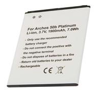 Batterie de Remplacement pour Archos 50b Platinum Li-ion 3.7V 1900mAh Blanc