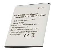 Batterie de Remplacement pour Archos 50c Oxygen Li-ion 3.7V 1950mAh Blanc Blanc