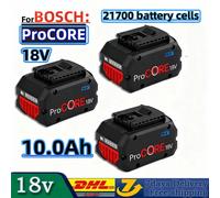 Batterie de remplacement ProCORE pour outil sans fil professionnel Bosch 18V 10000mAH BAT609 BAT618 GBA18V80 21700 10.0Ah-3PCS
